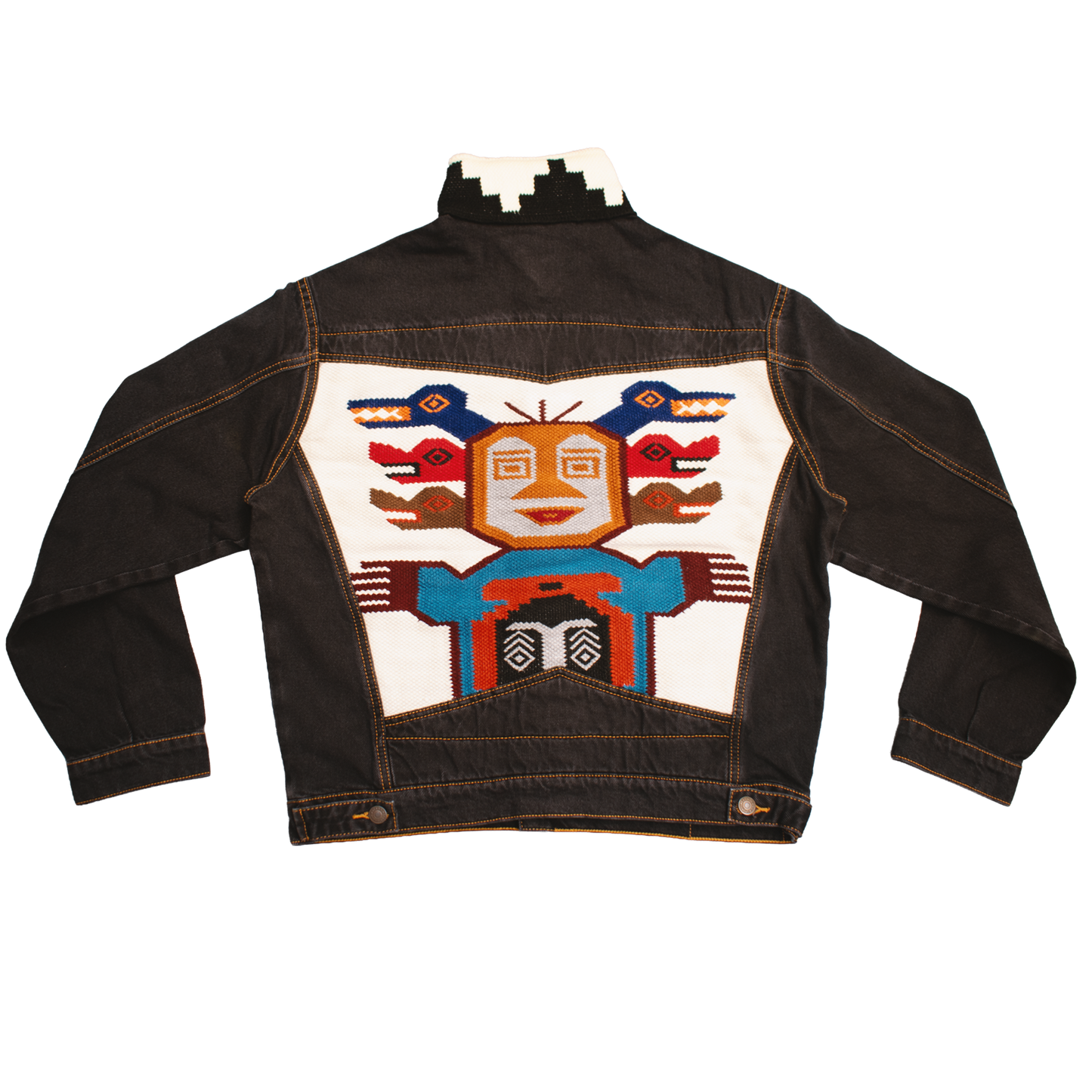Danzante cabezas marroncito black denim