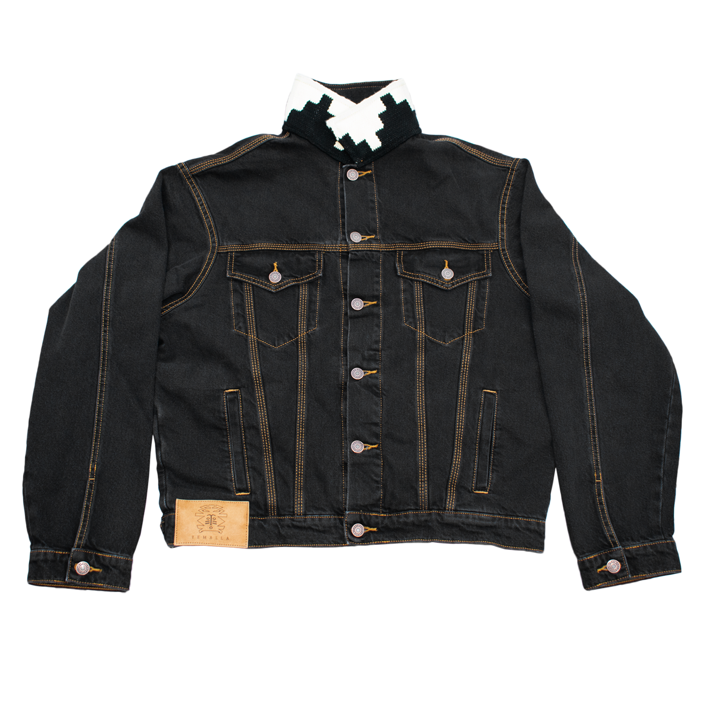 Danzante cabezas marroncito black denim